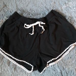 Black Cotton Shorts